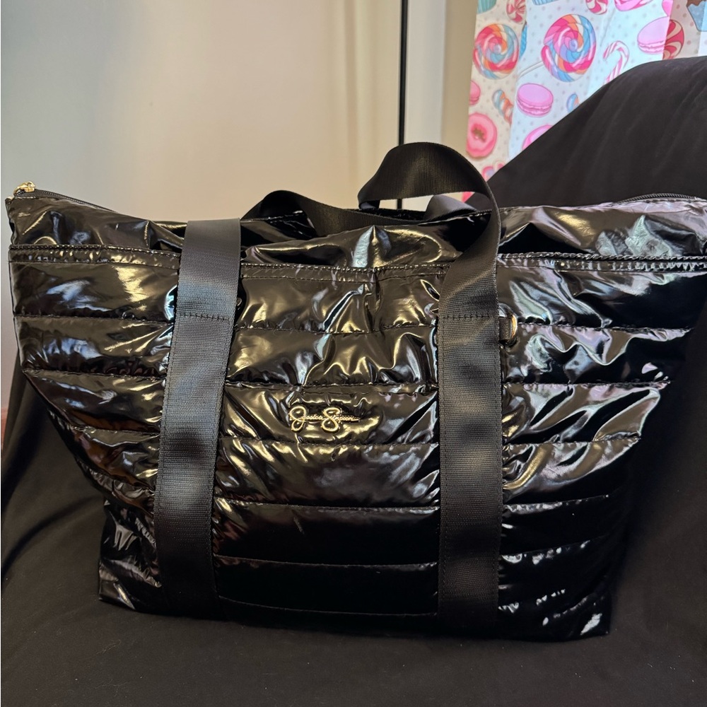 Jessica Simpson Shiny Black Travel Bag